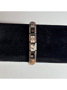 Stainless steel Italian charm bracelet - country/horse themed